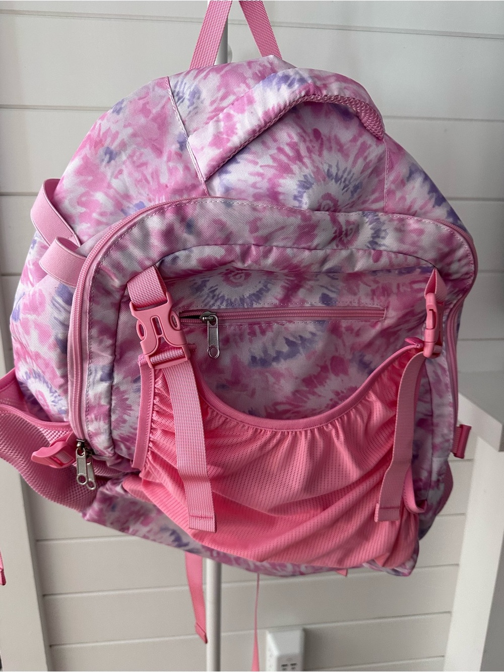 Girl’s Softball Pink & Lavender Tie-Dye Backpack